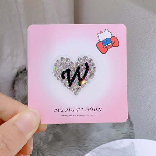 mumu手作饰品爱心字母贴水钻贴纸手帐包包