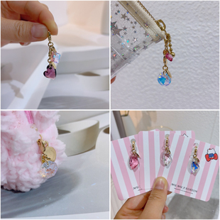 mumu手作日本钻光闪闪拉链扣包包配件清透精致华子吊坠