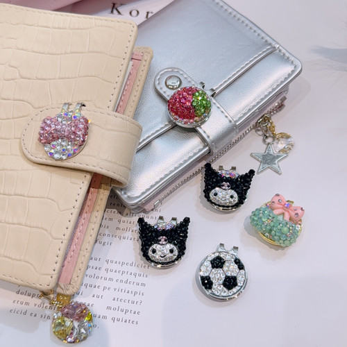 MuMu饰品卡通美乐蒂帽夹闪闪满钻手帐素材夹扣高尔夫帽夹