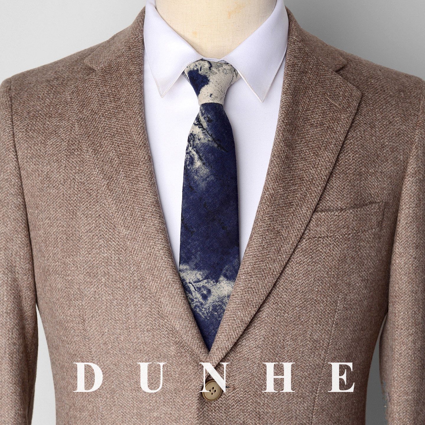 复古藏底米白水墨山水手打领带男士印花棉麻商务正装女高级感7cm,服饰配件/皮带/帽子/围巾,领带,淘宝优惠券,粉丝福利购,淘宝优惠卷