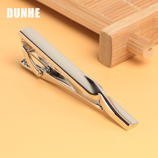 简约光面新款领带夹男士别针扣针扭转造型职业领带伴侣商务定制潮