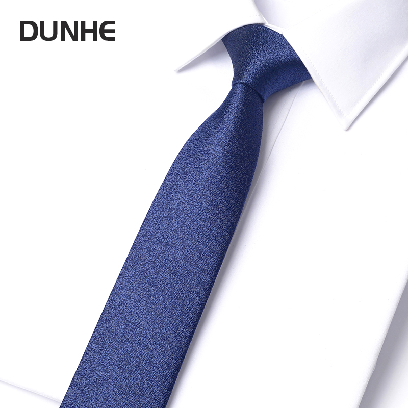 窄版领带男士6cm韩版蓝色磨砂素面休闲时尚西装衬衫上班工作职业