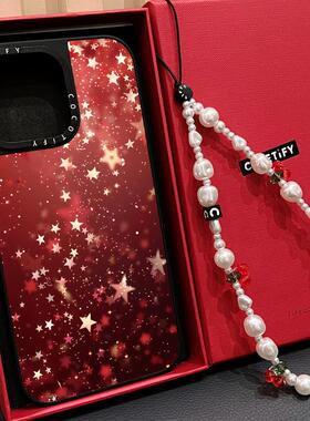 C家红色闪粉星星适用iphone16手机壳15promax苹果14pro磁吸MagSafe高级感13甜酷少女15高端轻奢17PRO网红plus
