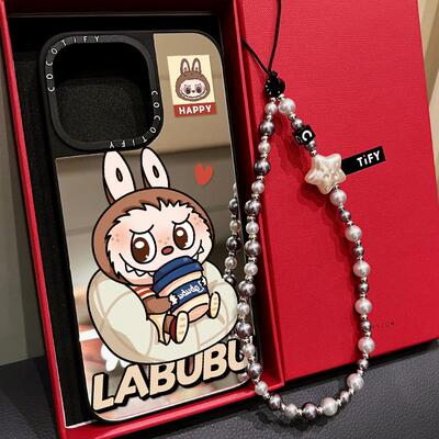 C家咖啡拉布布和小骷髅TYCOCO适用iphone16/17PRO手机壳15promax苹果14pro镜面MagSafe磁吸13搞怪15个性卡通