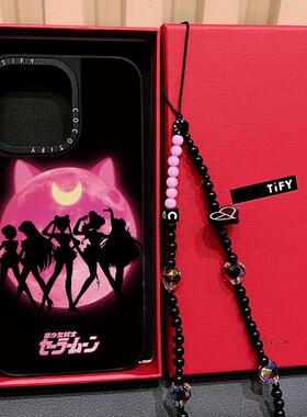 C家猫咪月亮美少女战士适用苹果16手机壳iphone15promax/17PRO保护套14pro镜面MagSafe磁吸13甜酷网红15轻奢