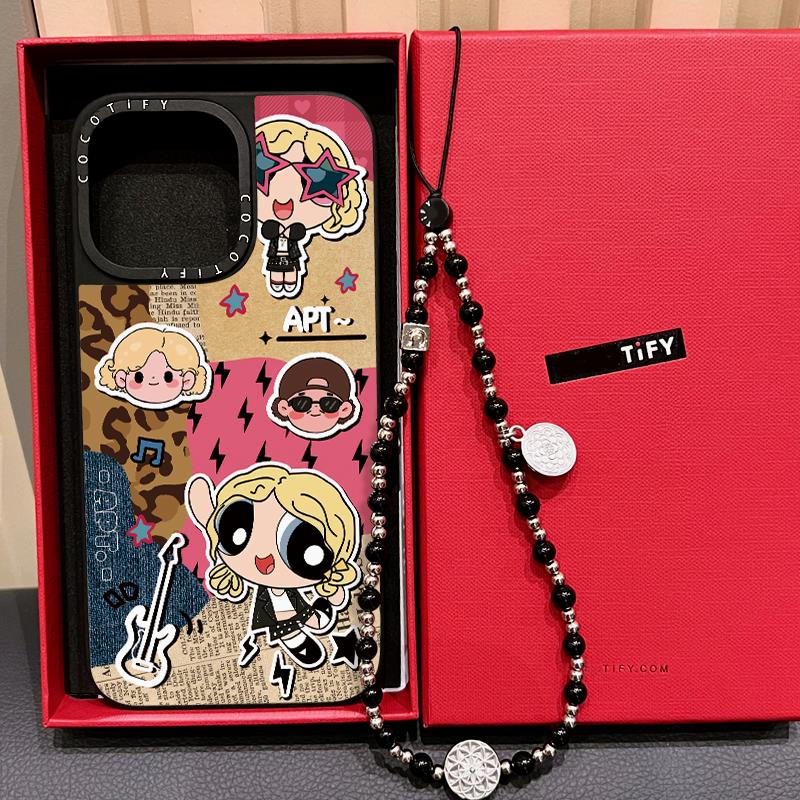 C家朴彩英APT复古报纸拼贴适用iphone16pro/17壳15promax苹果14镜面MagSafe磁吸13/12甜酷少女11手链挂绳