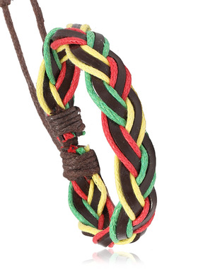 牙买加多层红黄绿手链手环