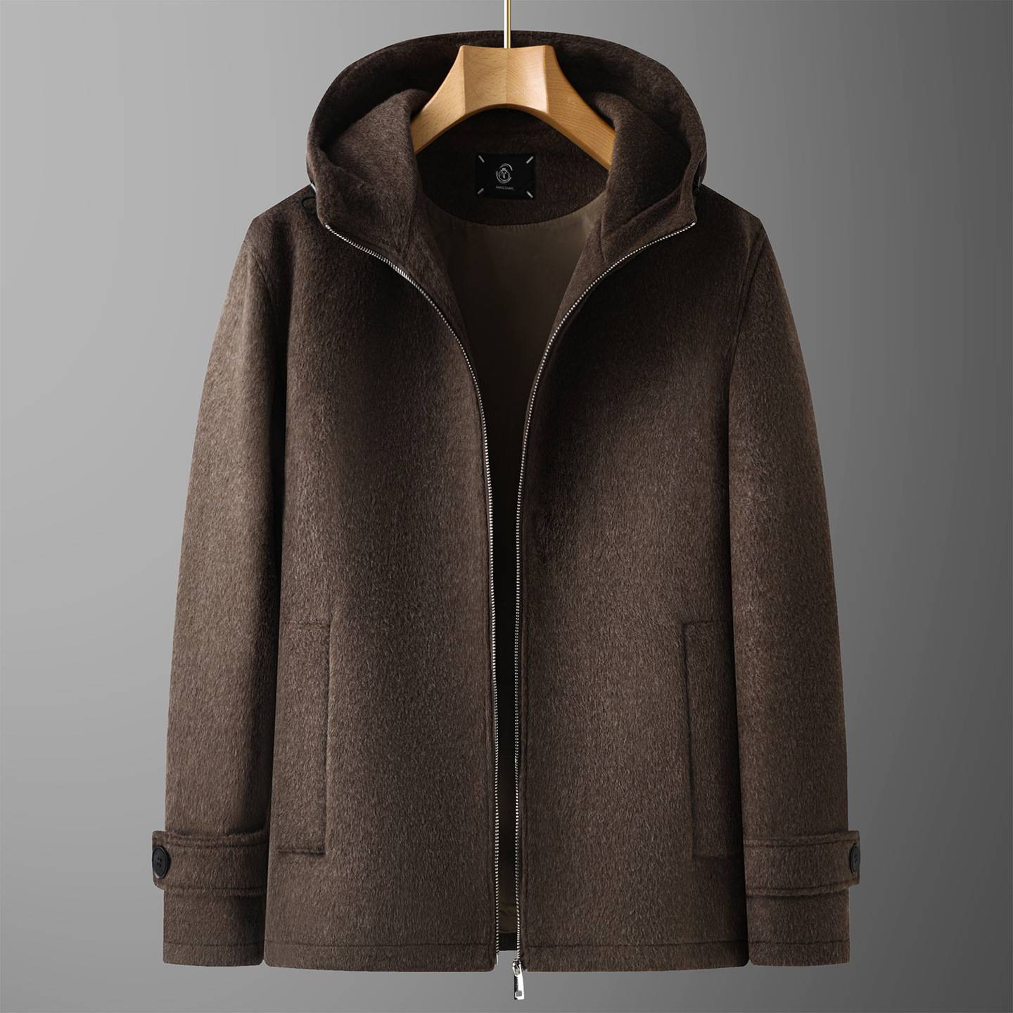 商场品牌胖子2025年秋冬新款男士加肥加大码时尚休闲连帽夹克厚款