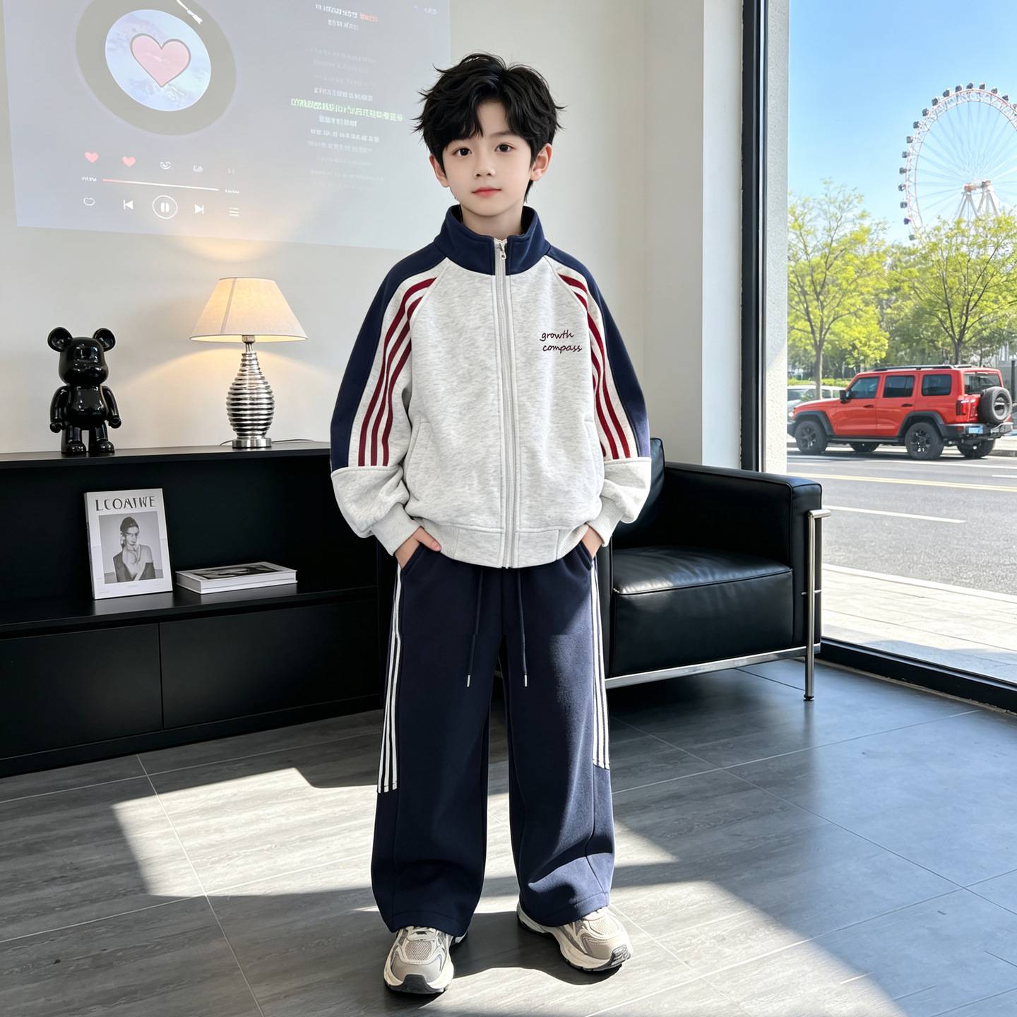 官方正品男童秋装套装2026新款中大儿童春秋款休闲外套男孩洋气运