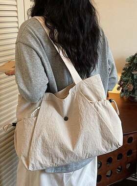 官方正品白絮漫途极简小众托特包女大学生周末逛街出游温柔大方休