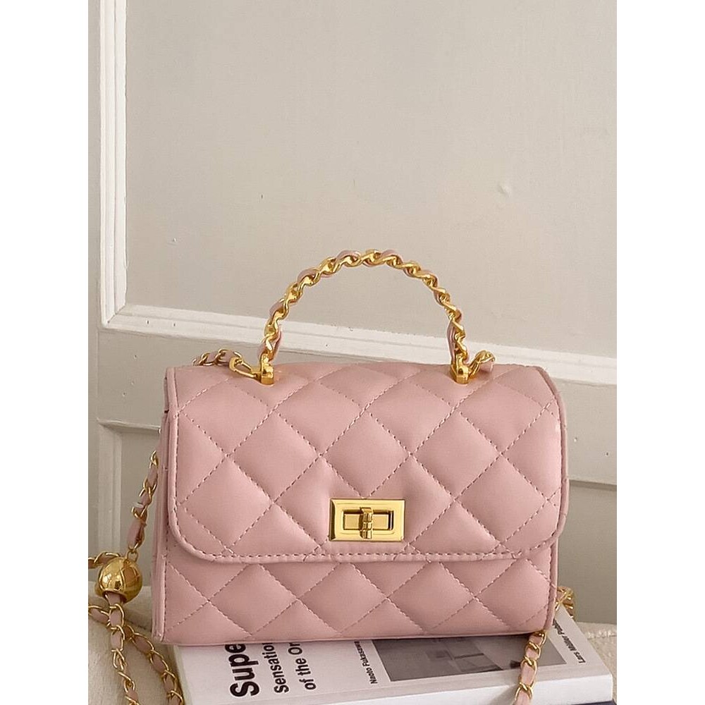 官方正品菱格纯色链条小方包2026春季新款潮流时尚单肩包简约洋气