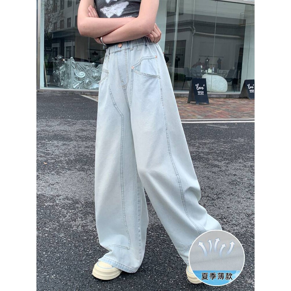 官方正品女童夏季初中生裤子2026新款洋气阔腿裤夏季中大童休闲轻
