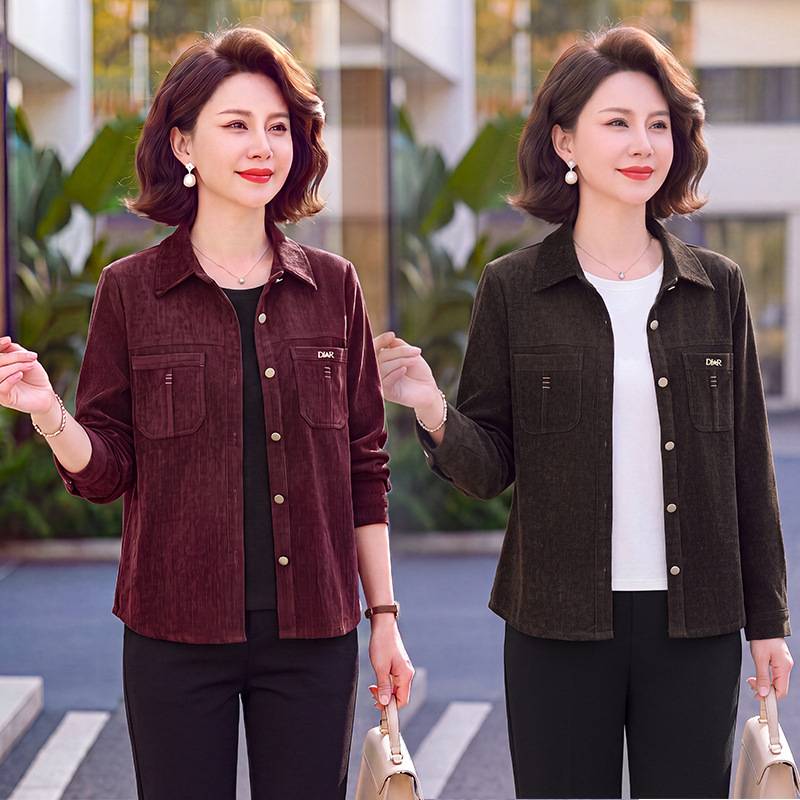 官方正品春秋装新款时尚牛仔外套短款休闲女中老年妈妈装洋气显瘦