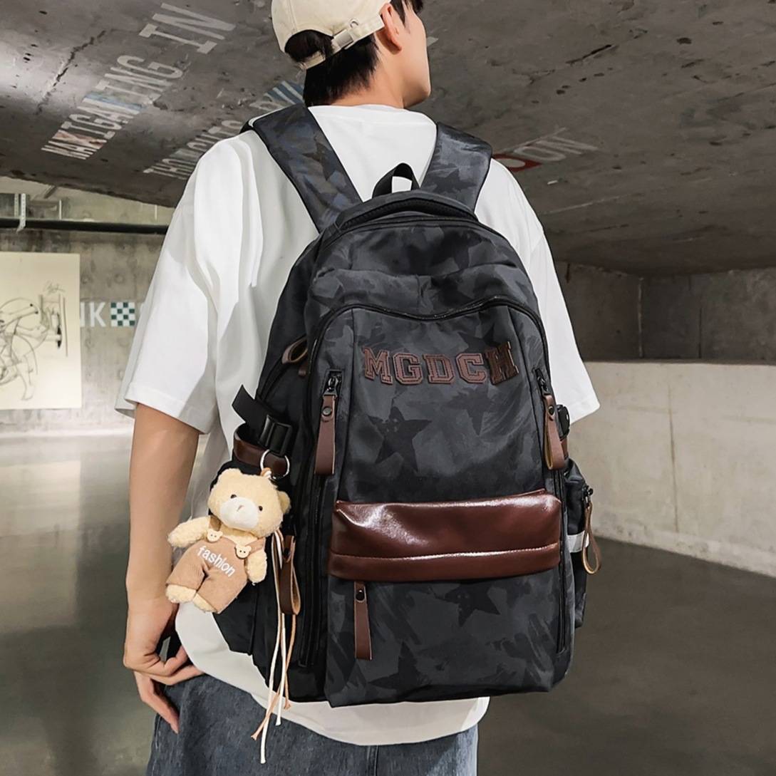 官方正品韩版ins工装新款潮流气垫双肩包男大容量初高中学生书包