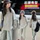 条纹假两件T恤弯刀裤 2026年新款 两件套中大 女童休闲套装 官方正品