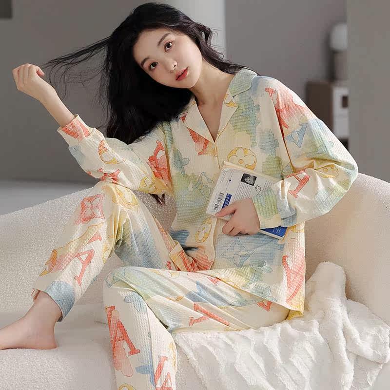 官方正品睡衣女士春秋款纯棉长袖秋季全棉薄款甜美可爱女款夏季家