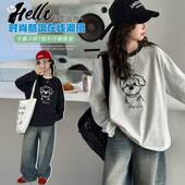 上衣弯刀牛仔 中大童休闲长袖 官方正品 女童卡通T恤春秋2026年新款