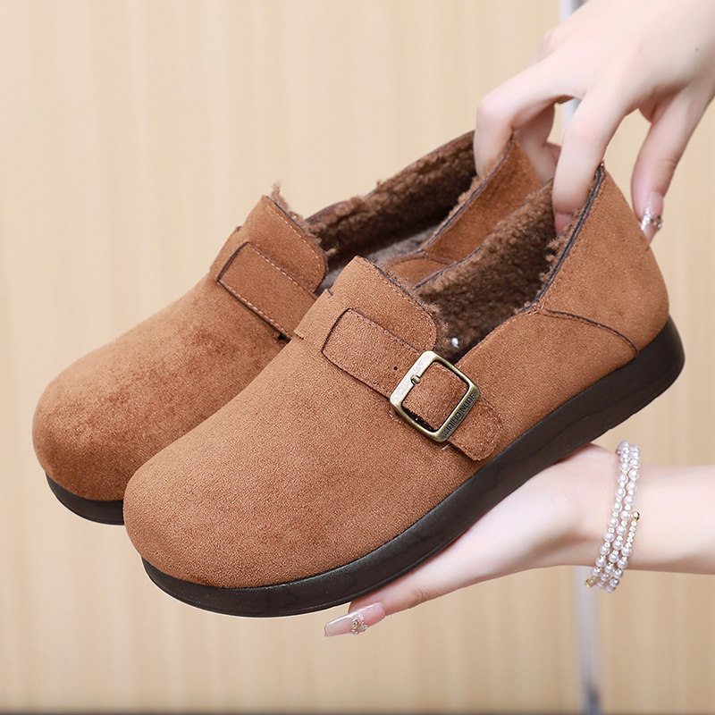 加绒厚底勃肯鞋女2025秋冬新款舒适保暖懒人一脚蹬豆豆鞋外穿毛毛,女鞋,时尚雪地靴,淘宝优惠券,粉丝福利购,淘宝优惠卷