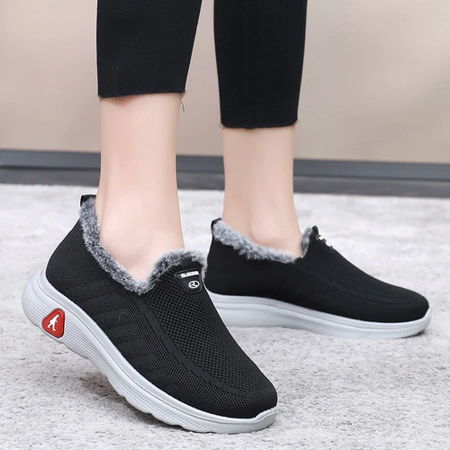 Утепленная удерживающая тепло обувь, демисезонные туфли для матери, нескользящие сапоги, для среднего возраста, мягкая подошва