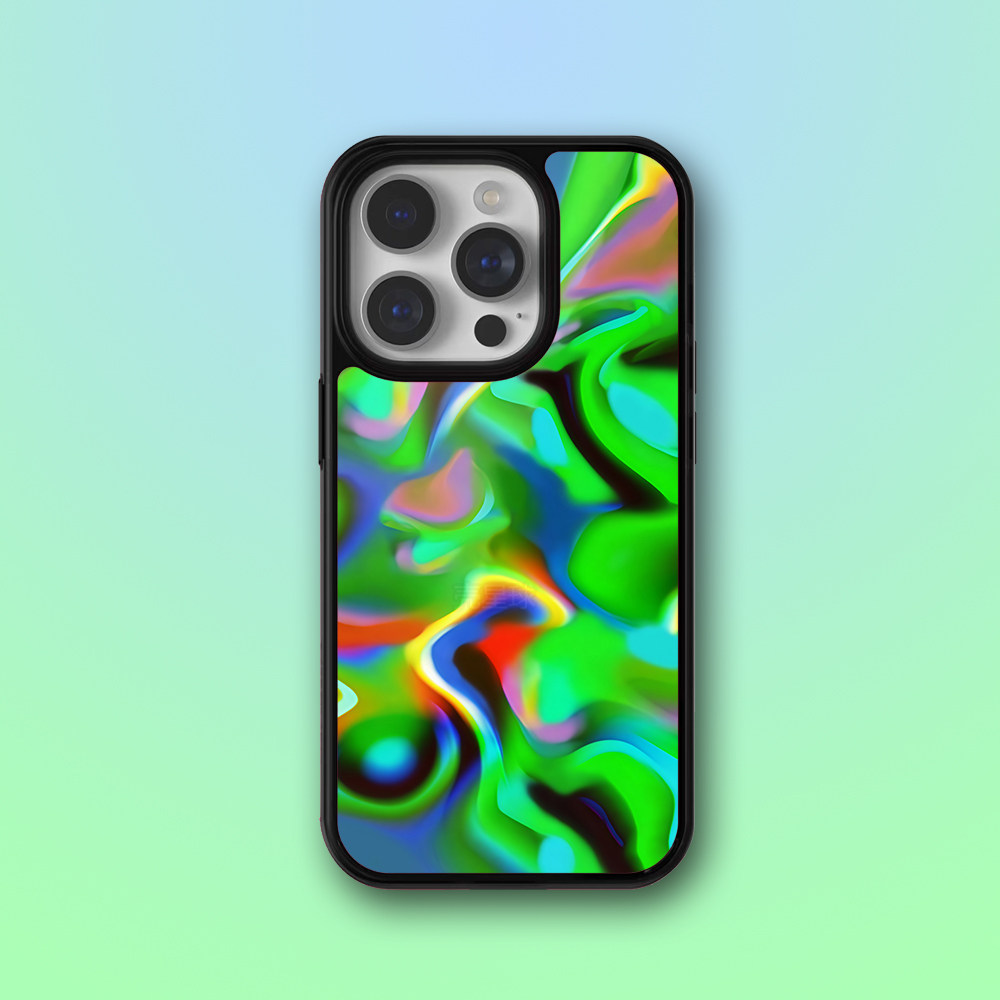欧美风WF同款绿色魔幻迷雾手机壳适用iPhone16防摔15promax保护套14plus创意13mini/12/11/