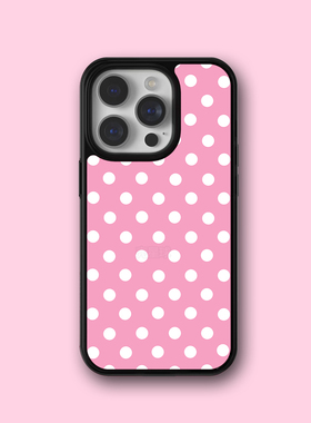 欧美WF新款小香风白色圆点手机壳16promax粉红可爱少女心15pro超耐摔保护套14plus/13mini/12/11/xsmax
