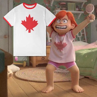 青春变形记Turning Red美美周边同款短袖T恤cos衣服包徽章挂件