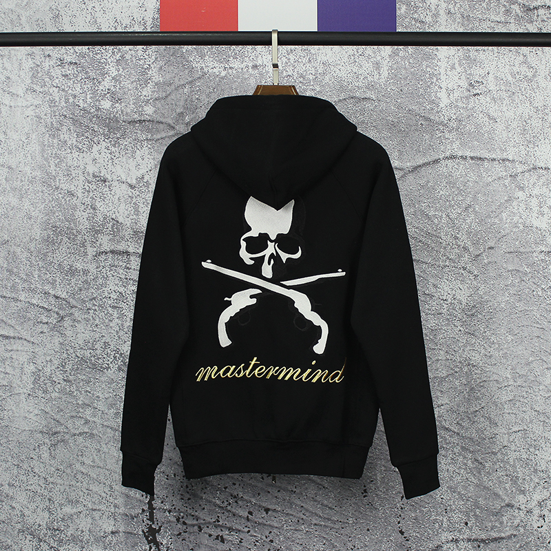 mmj潮牌双枪骷髅刺绣连帽卫衣