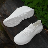 宽楦轻便走路女鞋 外贸原单走路运动鞋 大码 快跑女鞋 圆柱底白色跑鞋