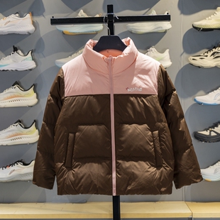 李宁女童短款羽绒服2025冬季新品80%鸭绒保暖宽松立领外套YYMV056