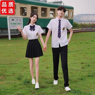 毕业班服韩版套装学院风初高中学生秋季白衬衫百褶裙演出合唱校服