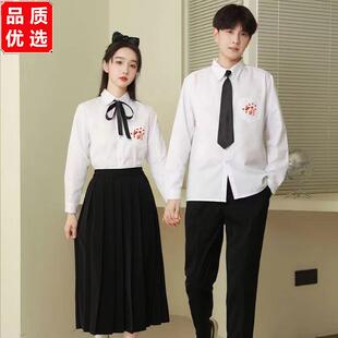 班服学院风初中高中演讲服装朗诵演出服中国风红色半身裙毕业套装