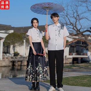 新款夏季中国风初高中毕业礼服马面裙班服诗歌朗诵合唱演出服套装