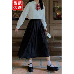jk制服夏季百褶裙子女学院风白衬衫中长款班服毕业运动会学生套装