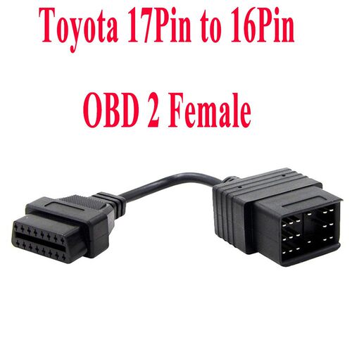 Toyota 17Pin To OBD2 16Pin Cable 适用于丰田汽车转接连接线