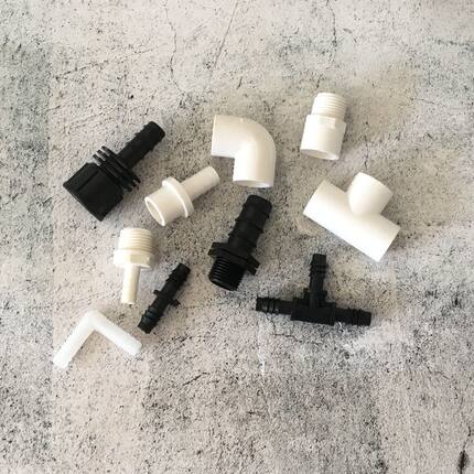 水泵鱼缸水管配件 pvc三通弯头U型管阀门 4分螺纹转宝塔 变径直通