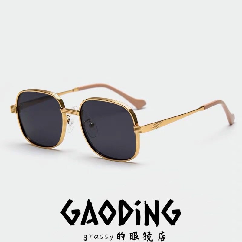 新款G家金丝宽边墨镜女偏光太阳眼镜男复古ins跨境欧美潮港风