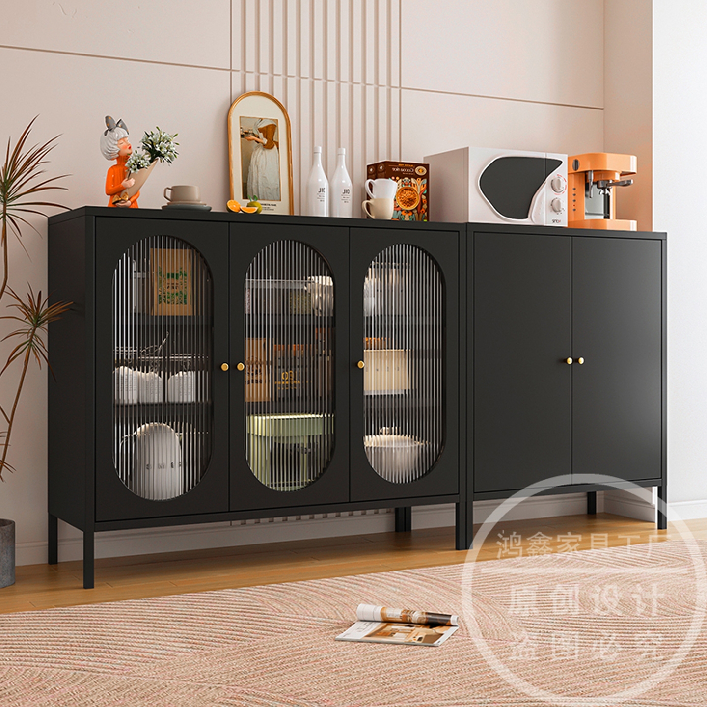 铁艺餐边柜储物柜家用铁皮柜鞋柜