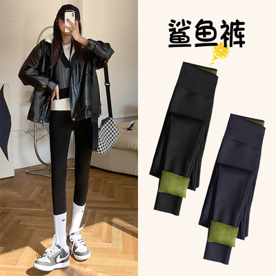 鲨鱼皮外穿紧身春秋冬芭比打底裤