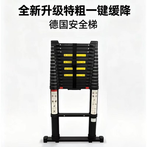 伸缩梯外贸款铝合金加厚直梯便携单面梯折叠梯升降工程梯家用梯子