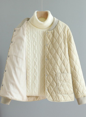 冬季新款复古立领宽松夹棉保暖棉服女休闲百搭显瘦小个子棉衣外套
