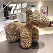 网红小马椅儿童小狗凳动物座椅滑轮可爱时尚 乔迁礼物客厅创意摆件