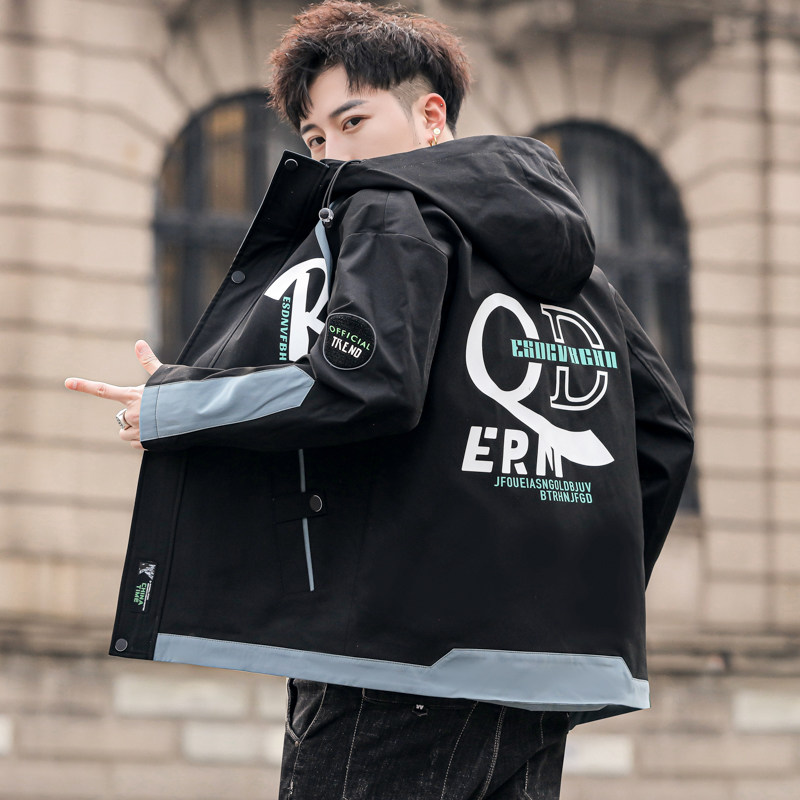 Jacket men's spring and autumn 2021 new casual clothes Spring Fashion Korean slim work jacket men's