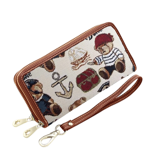 高级感钱包女士2026新款时尚可爱双拉链长款钱包大容量帆布零钱包