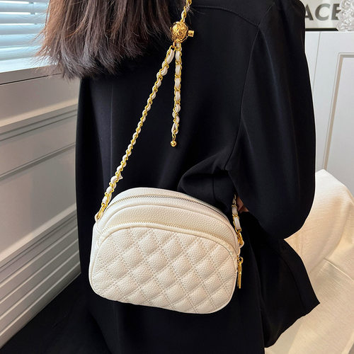 邻家小妃高级感菱格链条包