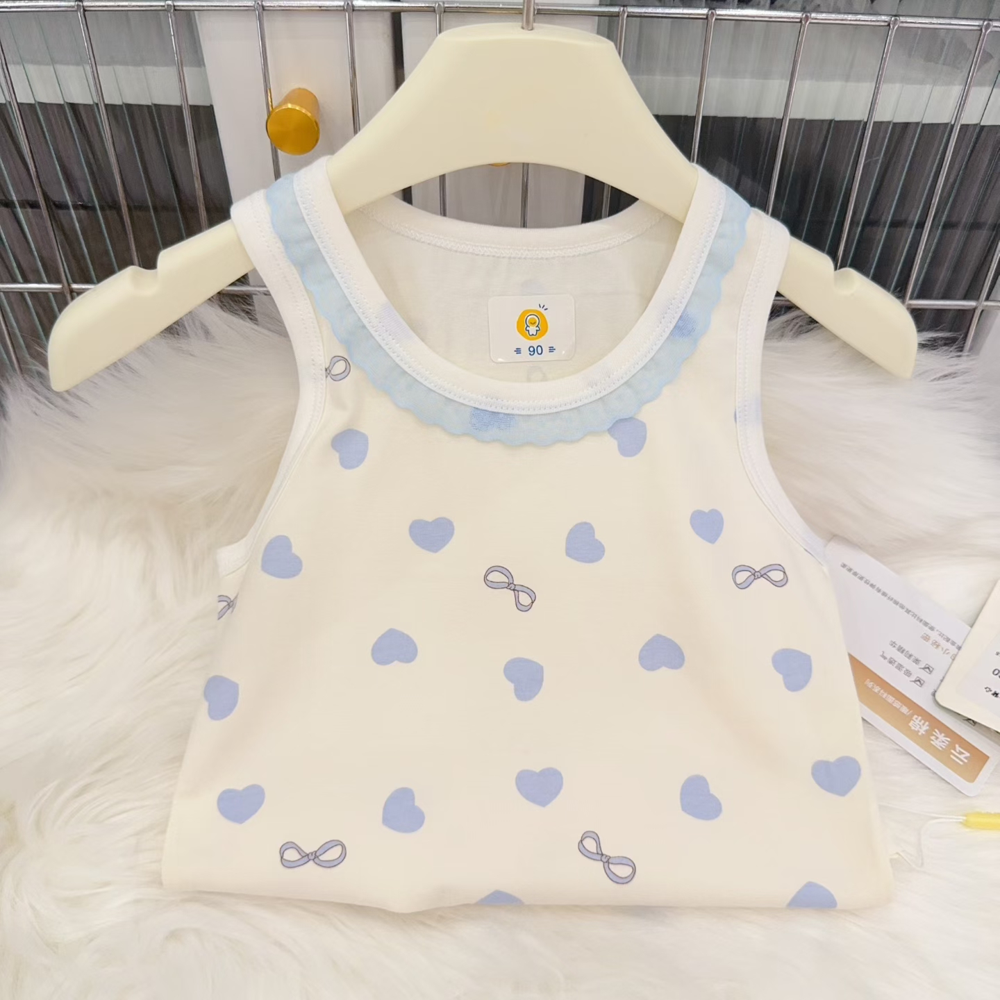 豆小浠25秋冬新款儿童云柔棉无骨背心男女童纯棉打底护肚背心