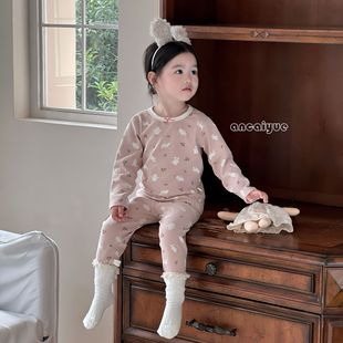 男女童家居服 儿童秋冬舒绒云感棉秋衣秋裤 A类纯棉无骨300g