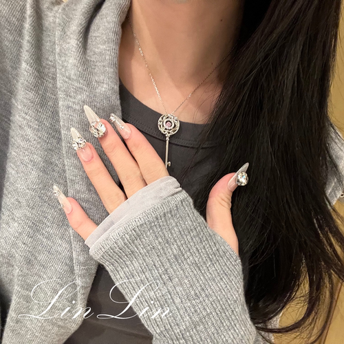 LinLin手工定制清冷钻球穿戴甲
