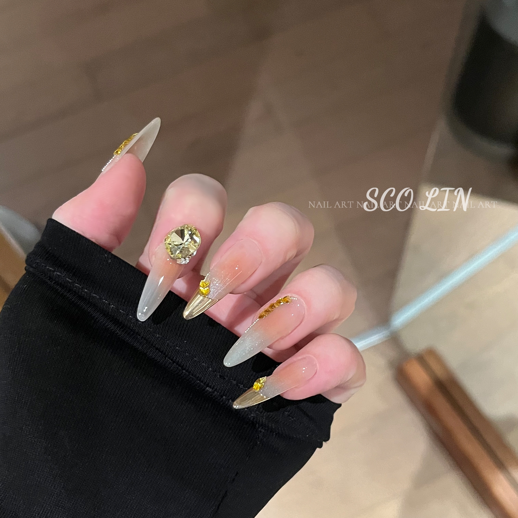 腮红麦穗姜黄超长杏仁手工穿戴甲