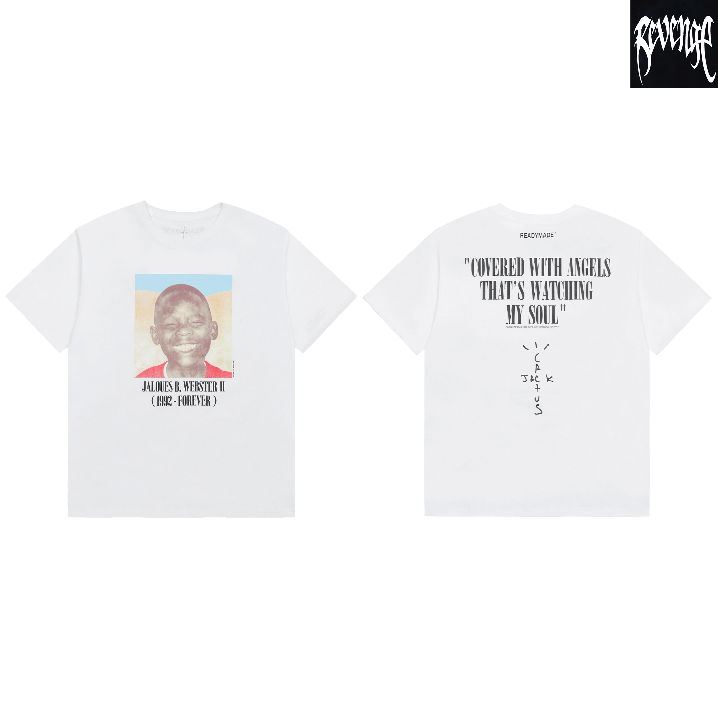 Travis Scott x Readymade联名 童年照片图案印花短袖T恤