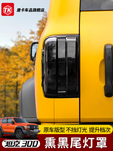 坦克300熏黑尾灯罩保护壳后雾灯保护框架刹车灯贴纸熏黑外部改装